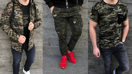 kurtka meska moro, bluza moro, koszulak moro na ciemnym tle